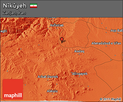 Political 3D Map of Nīkūyeh