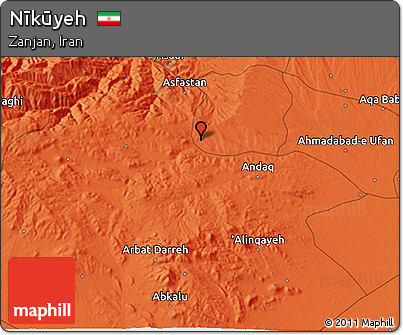 Political 3D Map of Nīkūyeh