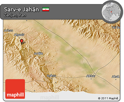 Satellite 3D Map of Sarv-e Jahān