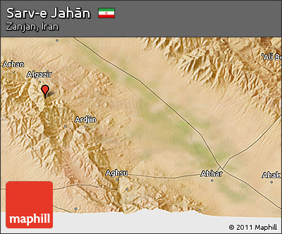 Satellite 3D Map of Sarv-e Jahān