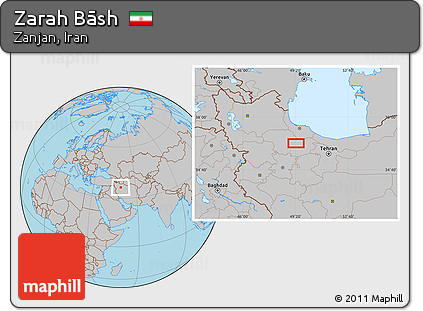 Gray Location Map of Zarah Bāsh