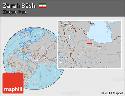 Gray Location Map of Zarah Bāsh
