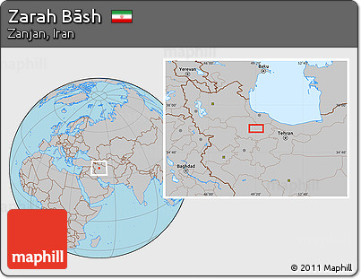 Gray Location Map of Zarah Bāsh
