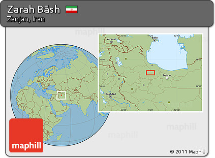 Savanna Style Location Map of Zarah Bāsh
