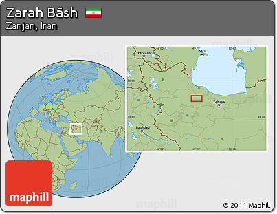 Savanna Style Location Map of Zarah Bāsh