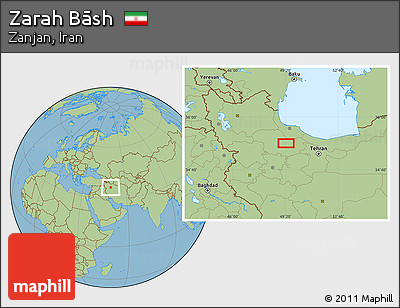 Savanna Style Location Map of Zarah Bāsh