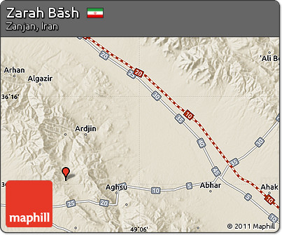 Shaded Relief Map of Zarah Bāsh