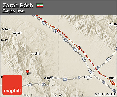 Shaded Relief Map of Zarah Bāsh