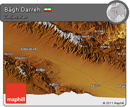 Physical Panoramic Map of Bāgh Darreh