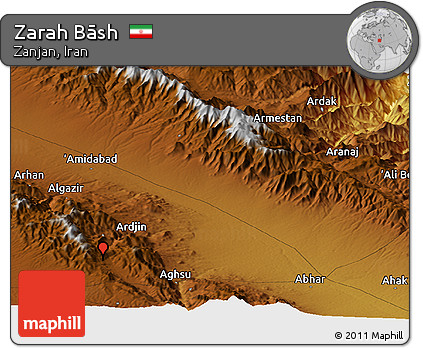 Physical Panoramic Map of Zarah Bāsh