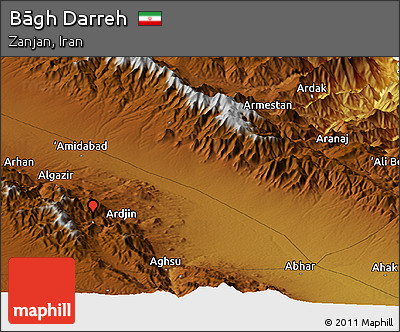 Physical Panoramic Map of Bāgh Darreh