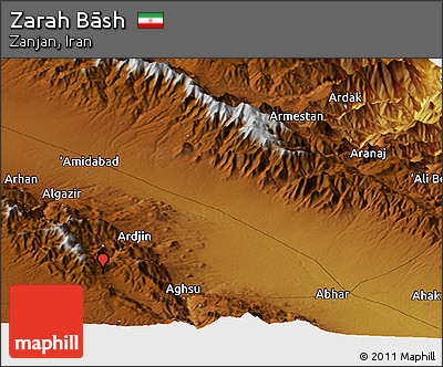 Physical Panoramic Map of Zarah Bāsh