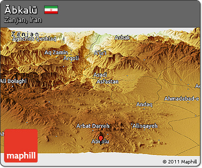 Physical Panoramic Map of Ābkalū