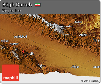 Physical Panoramic Map of Bāgh Darreh