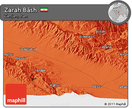 Political Panoramic Map of Zarah Bāsh