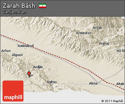 Shaded Relief Panoramic Map of Zarah Bāsh