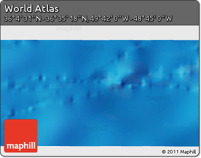 Shaded Relief 3D Map of the Area around 36° 19' 55" N, 49° 13' 30" W