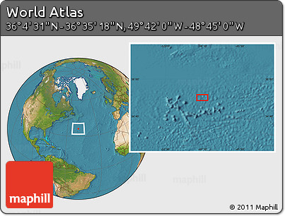 Satellite Location Map of the Area around 36° 19' 55" N, 49° 13' 30" W