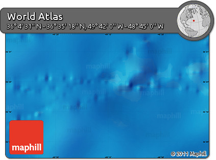 Physical Map of the Area around 36° 19' 55" N, 49° 13' 30" W