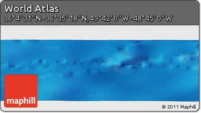 Physical Panoramic Map of the Area around 36° 19' 55" N, 49° 13' 30" W