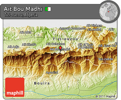 Physical 3D Map of Aït Bou Madhi