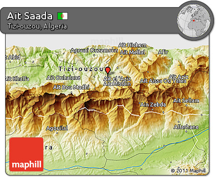 Physical 3D Map of Aït Saada
