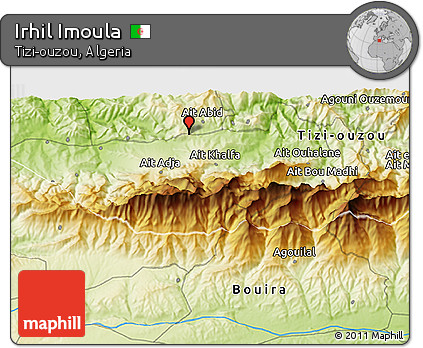 Physical 3D Map of Irhil Imoula