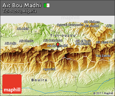 Physical 3D Map of Aït Bou Madhi