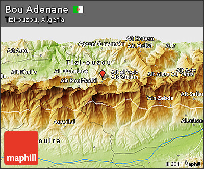 Physical 3D Map of Bou Adenane