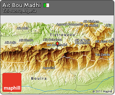 Physical 3D Map of Aït Bou Madhi