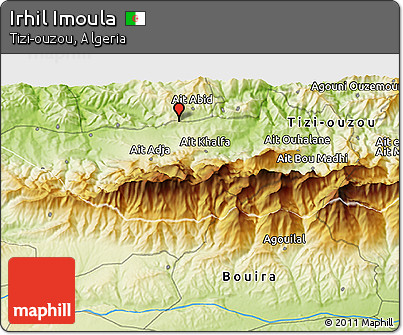 Physical 3D Map of Irhil Imoula