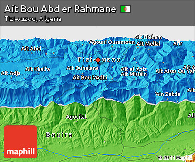 Political 3D Map of Aït Bou Abd Er Rahmane