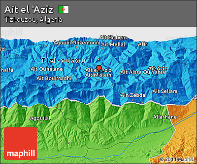 Political 3D Map of Aït El 'Azîz
