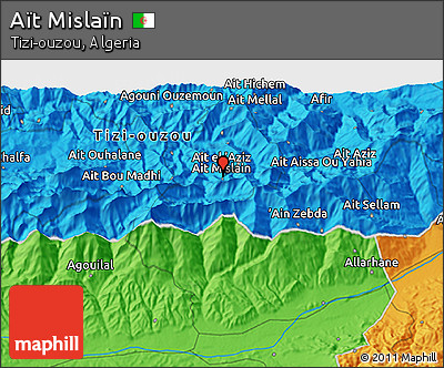 Political 3D Map of Aït Mislaïn