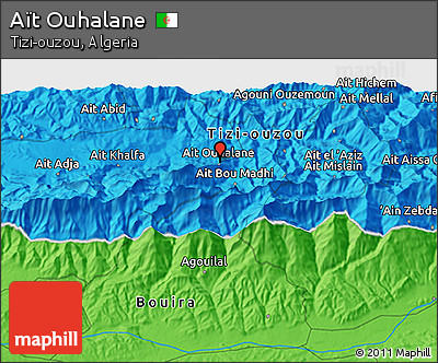 Political 3D Map of Aït Ouhalane