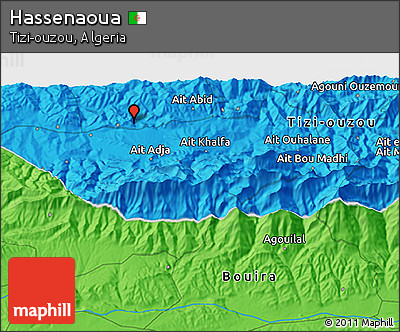 Political 3D Map of Hassenaoua