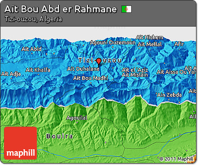 Political 3D Map of Aït Bou Abd Er Rahmane