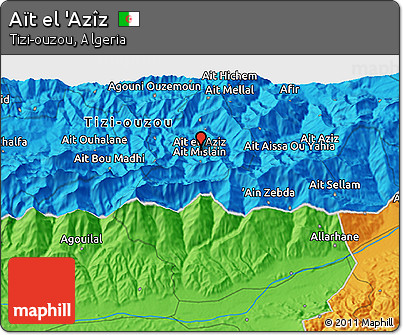 Political 3D Map of Aït El 'Azîz