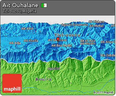 Political 3D Map of Aït Ouhalane