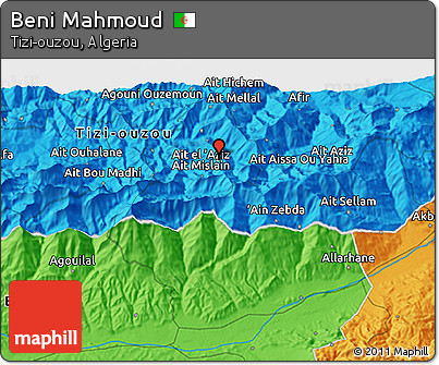 Political 3D Map of Beni Mahmoud