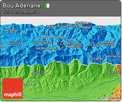 Political 3D Map of Bou Adenane