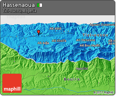 Political 3D Map of Hassenaoua