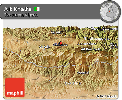 Satellite 3D Map of Aït Khalfa