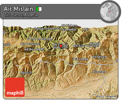 Satellite 3D Map of Aït Mislaïn