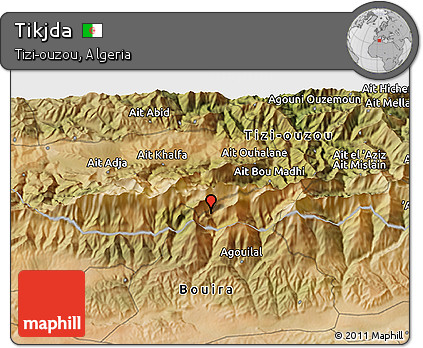 Satellite 3D Map of Tikjda