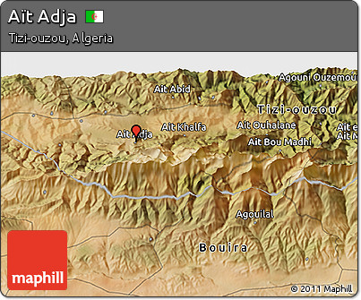 Satellite 3D Map of Aït Adja