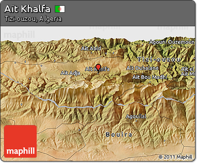 Satellite 3D Map of Aït Khalfa