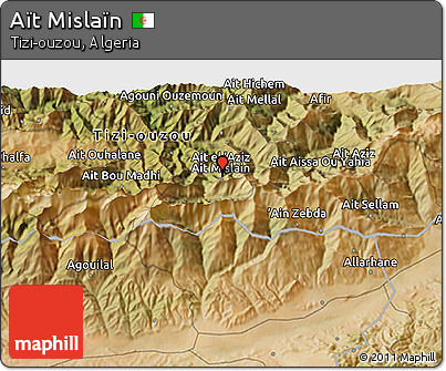 Satellite 3D Map of Aït Mislaïn