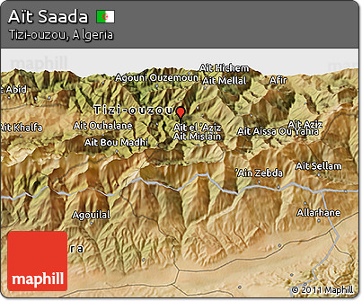 Satellite 3D Map of Aït Saada