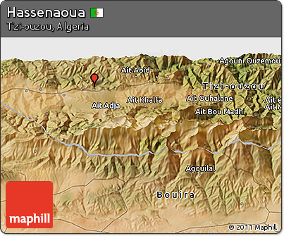 Satellite 3D Map of Hassenaoua